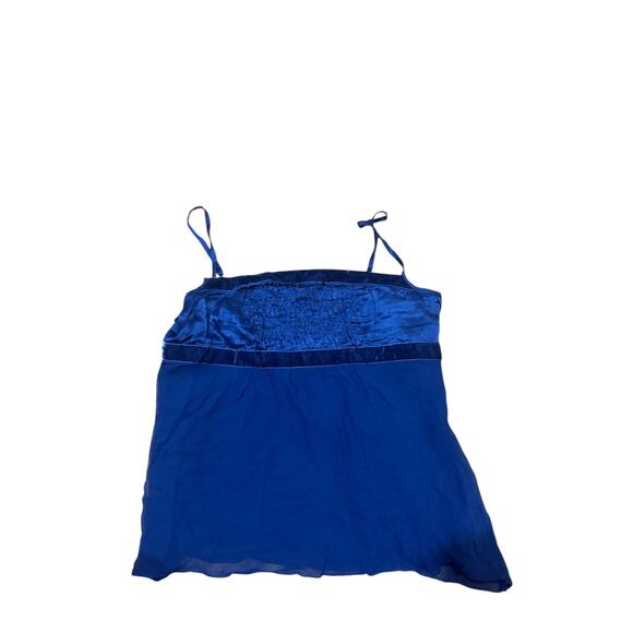 Y2K bebe Women’s Blue Satin Silk Milkmaid Fairy Top M - Picture 3 of 6